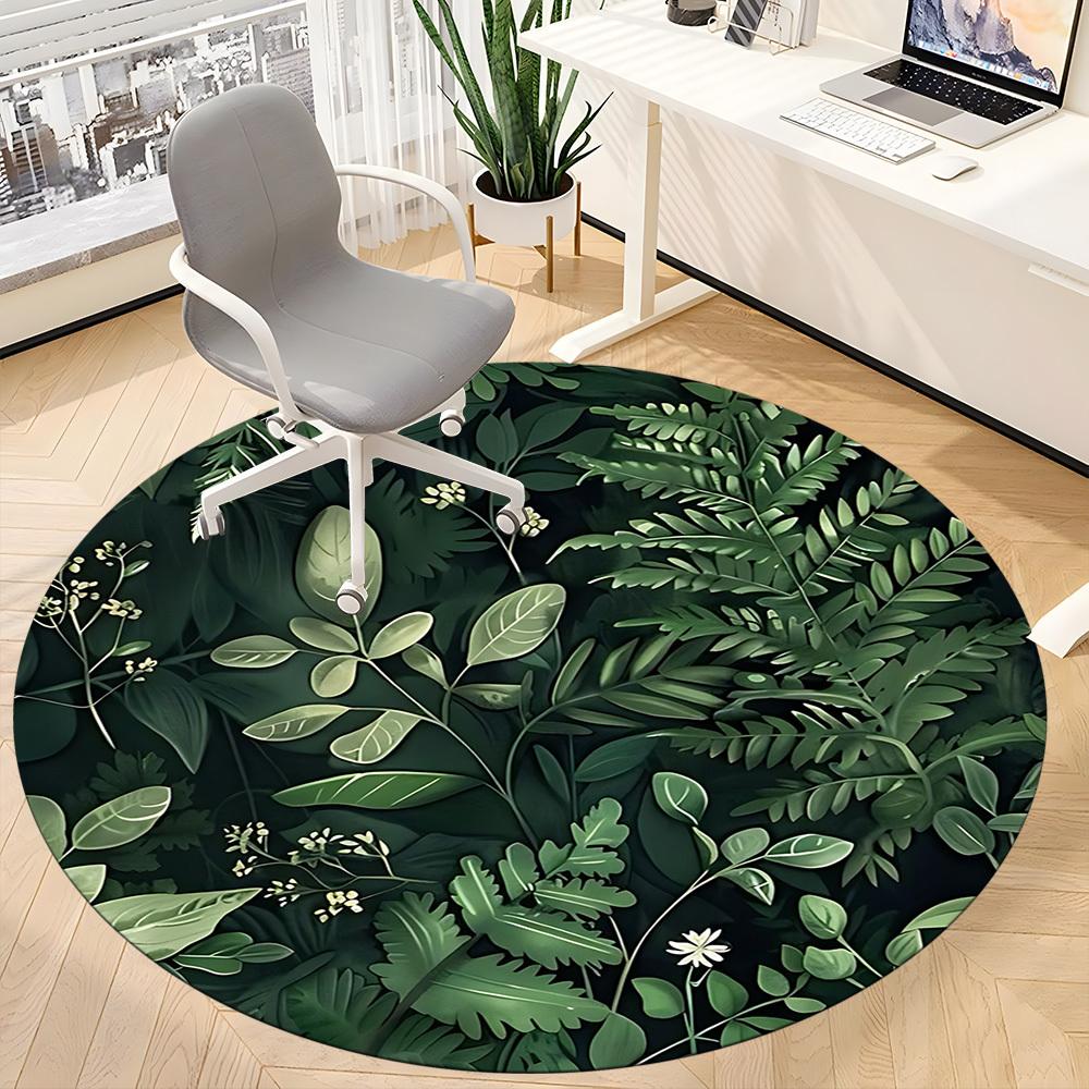 1pc Forest Nature Office Round Area Rug, Indoor Mat Suitable For Office, Under Office Chairs Bedroom Living Room Home Decor, Room Deco