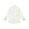 MLB New York Yankees Solid Color Brand Logo Printed Loose Fashion Casual Comfortable Sports Long Sleeve Shirt Unisex shirts Ivory 31WSN2111-50I