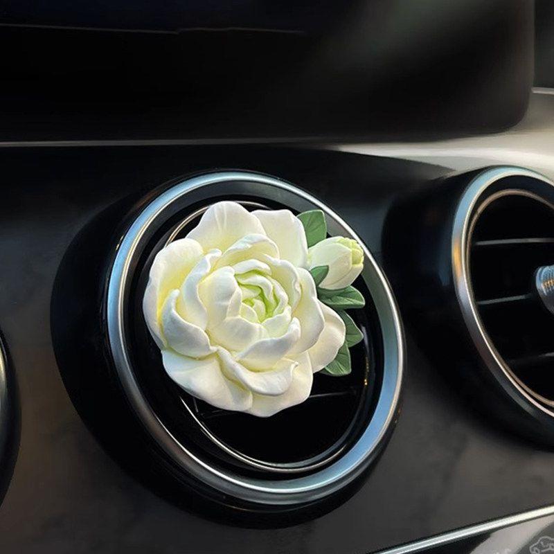 

Jasmine Flower Car Perfume Aromatherapy Car Air Conditioner Vent Decoration Diffuser Stone Flower Car Interior Ornament Goddess Style White Jasmine [Free a Bottle of Essential Oil]