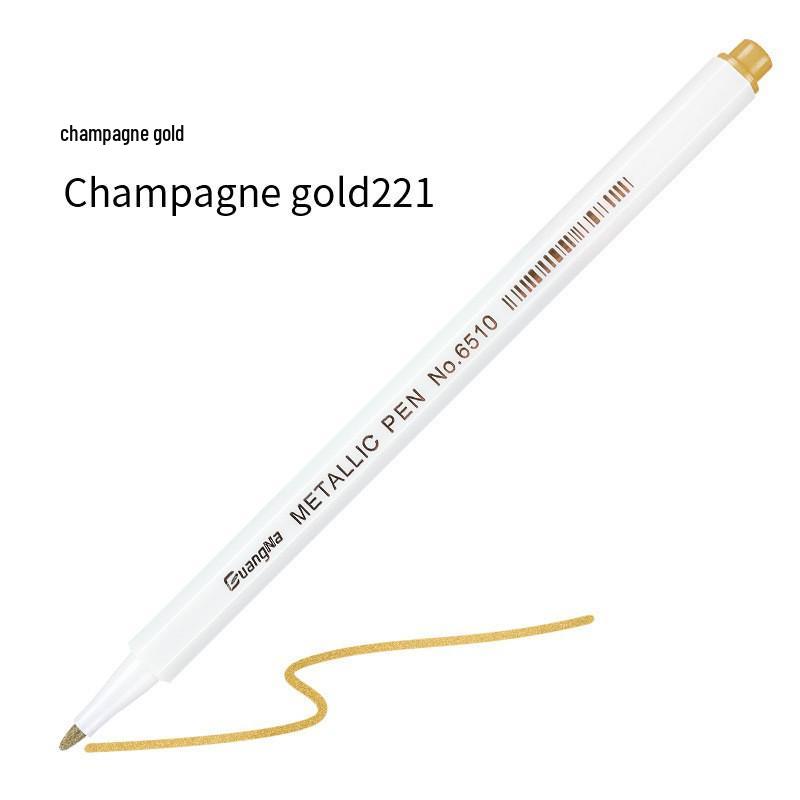 Guangna 6510 Metallic Signature Pen - Hard Tip Watercolor & Outline Pen for Drawing & Design