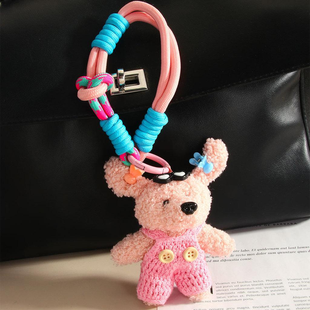 Cute Plush Bear Keychain With Woolen Sweater For Kids And Teen Gift