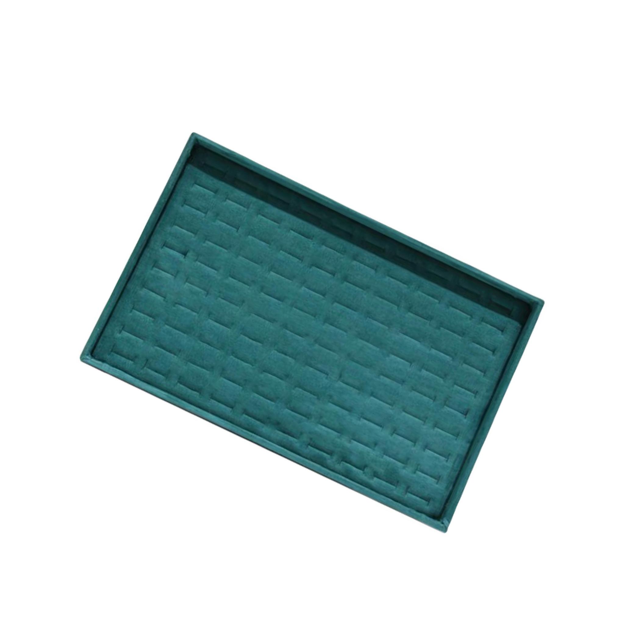 

Green Flannel Jewelry Tray Organizer for Women Girl Drawer Inserts Earring Hundred Hole Ring