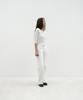 Loutaideu Stitched Belt Cotton Pants [White]