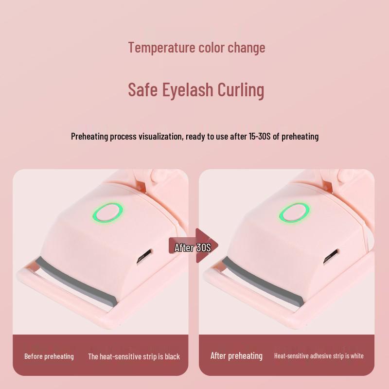 Rechargeable Electric Heated Eyelash Curler – Long-lasting Setting, Safe for Student Dormitories