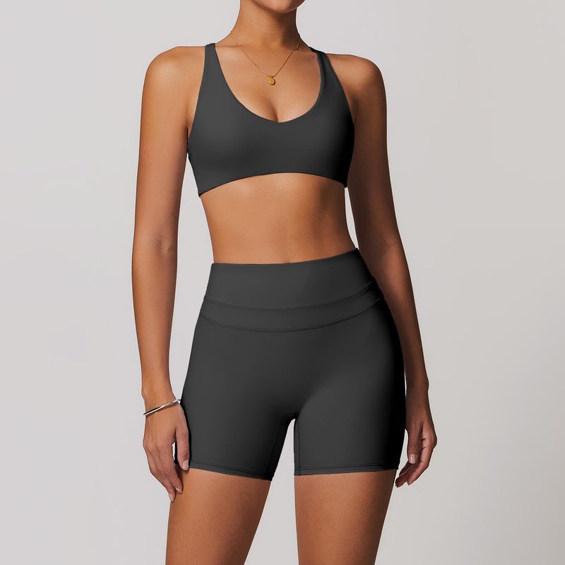 Guangzhou Zechuang Clothing Co., Ltd. Brushed Tight Back Yoga Suit Stretch High Waist Workout Clothes for Women Running