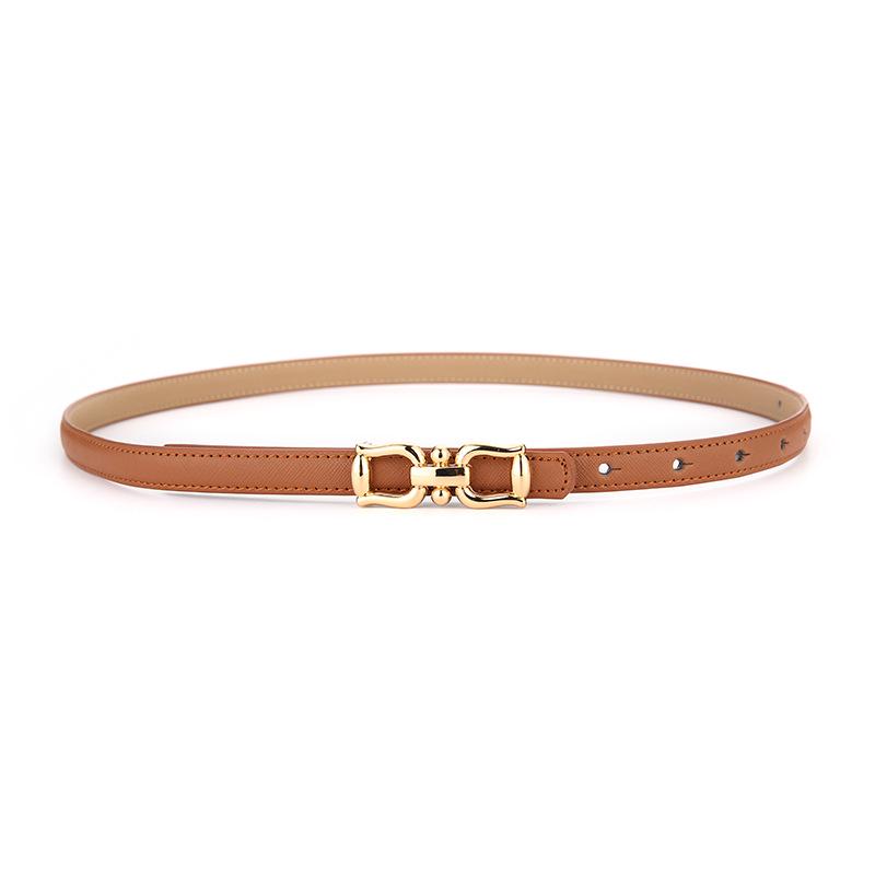 Women's Fashionable Genuine Leather Black Thin Belt for Skirt, Suit, Jeans - Versatile, Simple, Korean Style