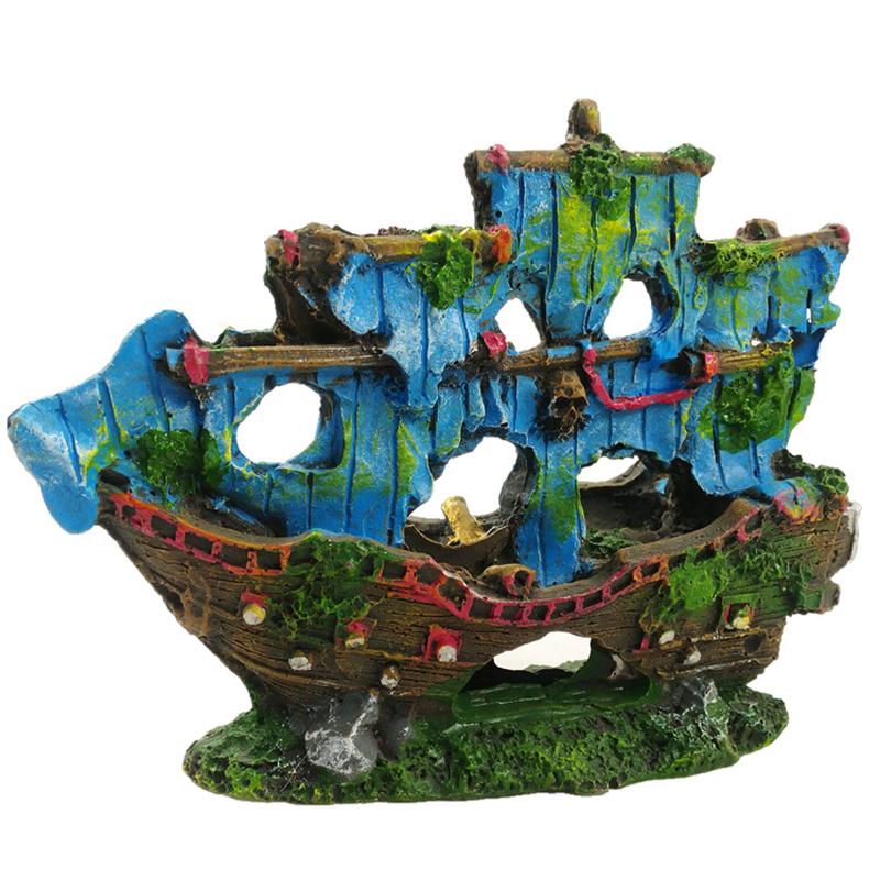 Aquarium Resin Pirate Ship Ornaments Accessories Fish Tank Aquarium Decoration