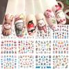 2 SheetS Winter Nail Art Designs 3D Cute Sticker Cartoon Christmas Slider New Year Holiday Decal Manicure Decorations