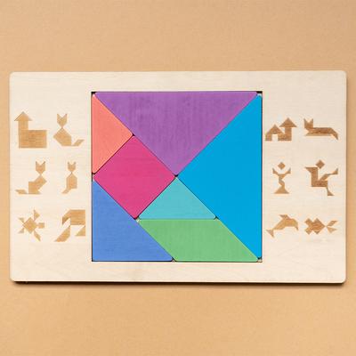 Gioco Puzzle Tangram in Legno - Sviluppa le Capacità di Risoluzione dei Problemi, Migliora la Comprensione di Matematica e Geometria, Educazione Perfetta