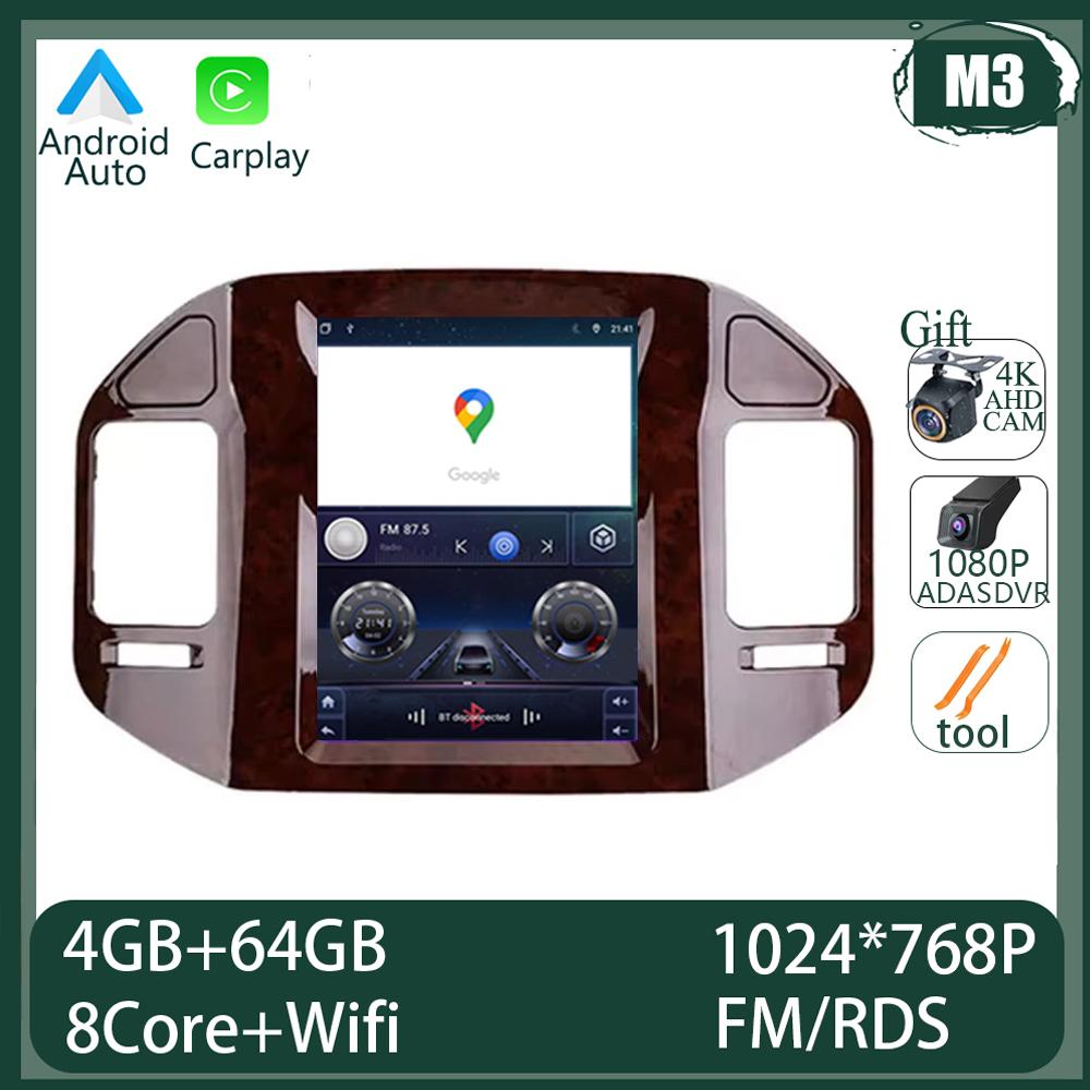 9.7 inch Android 14 For Mitsubishi Pajero 3 V60 V68 V73 1999 - 2011 Car Radio Multimedia Video Player GPS Navigation Carplay