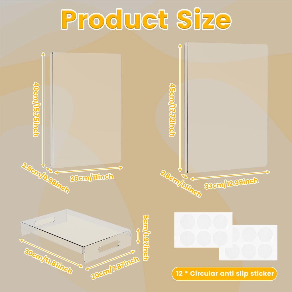 1/3 Stück Acryl Schneidebrett Transparentes Schneidebrett für Küchenarbeitsplatte Schneiden von Brot Fleisch Gemüse Obst Brett mit Thekenlippe
