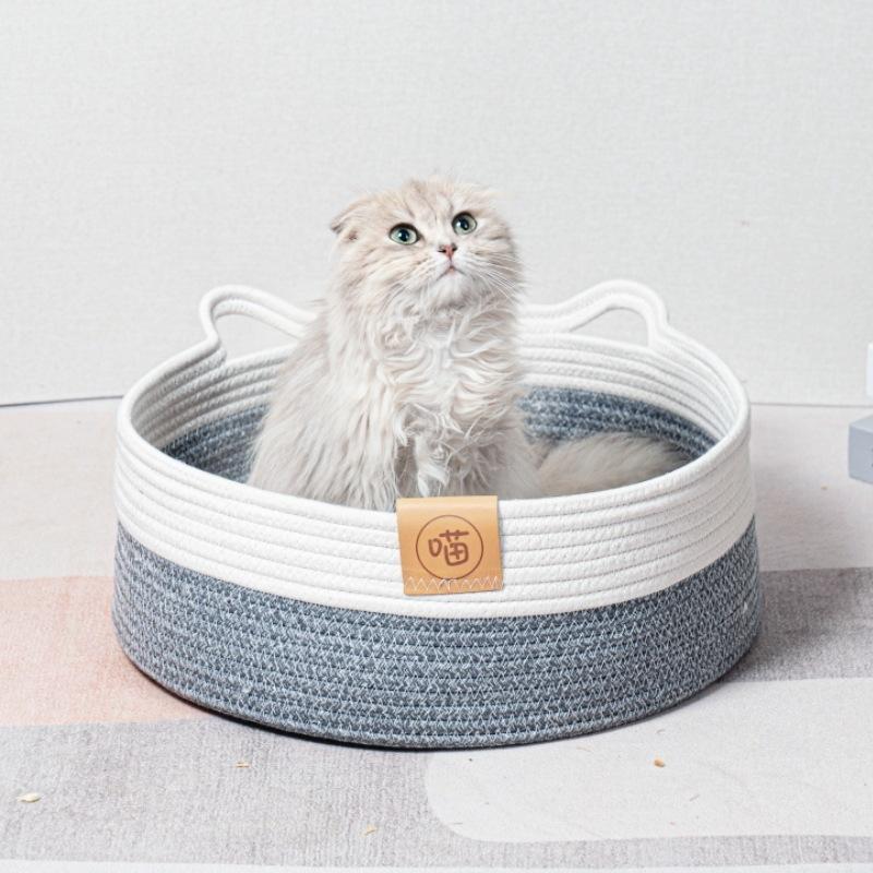 Handmade Cotton Rope Cat Bed Four Seasons Washable Scratch Pad Cozy Den For Cats Small Dogs Home Display Gift For Cat Lovers