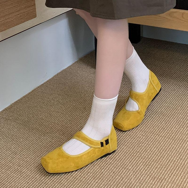 Fashion Female Slip On Footwear Shallow Women Flats With Shoes Casual Fashion Square Toe Ladies Mary Janes Flats Shoes lady