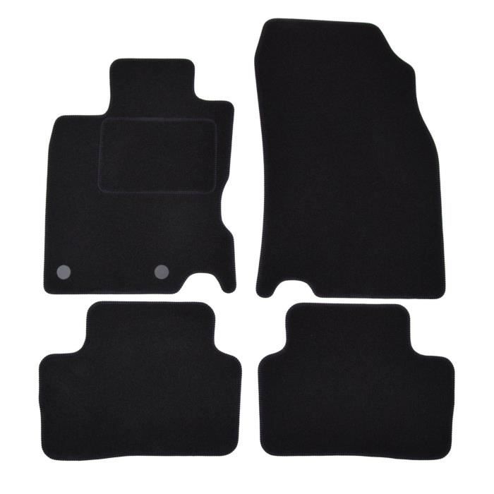 Tapis De Sol Noir Velours - J&J AUTOMOTIVE - Renault Kadjar - Sur Mesure - Antidérapant - Imperméable