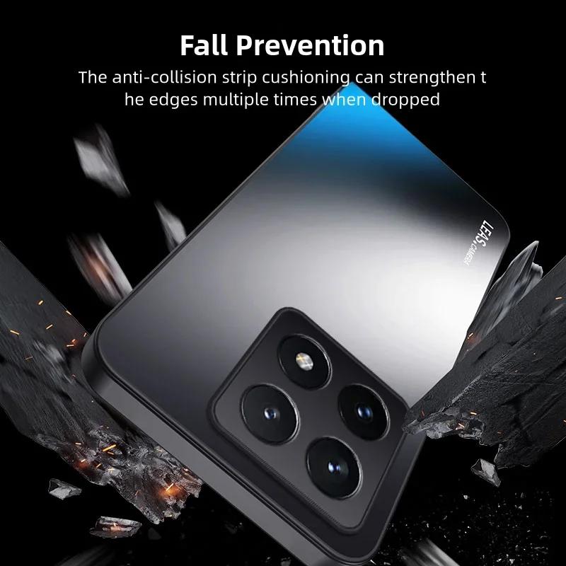 Custodia in Vetro Satinato AG per Xiaomi 15T 14T Pro Mi15T Poco M7 Pro Cover Protettiva Opaca per Fotocamera per Xiaomi 17 Pro Max 17Pro Coque