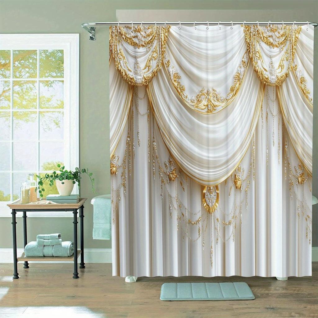 Squisiti Motivi Decorativi Lavabile Resistente allo Sporco Tenda da Doccia Tenda Impermeabile per Soffione Doccia per Arredamento Casa