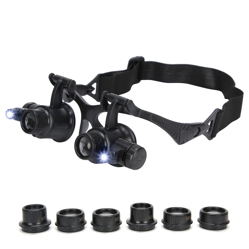 10x 15x 20x 25x Head Loupe Magnifier Watch Repair LED Light Magnifying Glass (9892G)
