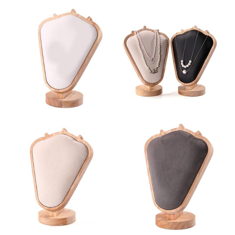 Elegant Goat Horn Shaped Jewelry Holder Rubberwood Crafted Jewelry Stand with Unique Goat Horn Layers for Jewelry Stores