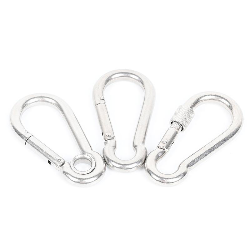 304 Stainless Steel Spring Carabiner Safety Buckle with High Load-Bearing Capacity