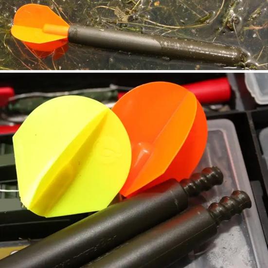 20CM/50G Carp Fishing Dart Marker Float with 3 Interchangeable Tails Water Depth Measuring High Visibility Vertical Positioning