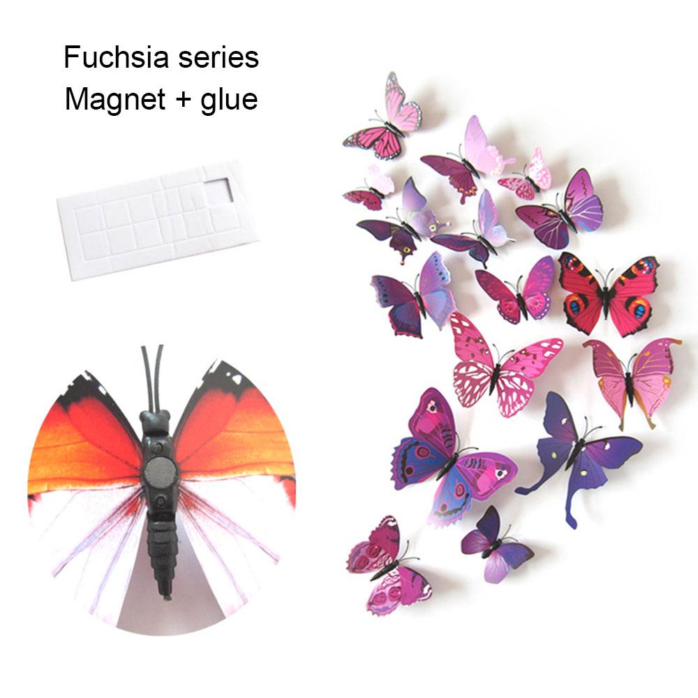 3D Three-Dimensional Butterfly Art Design Wall Sticker Refrigerator Diy Decoration Home Decor Fridge Magnet Gift For Kitchen