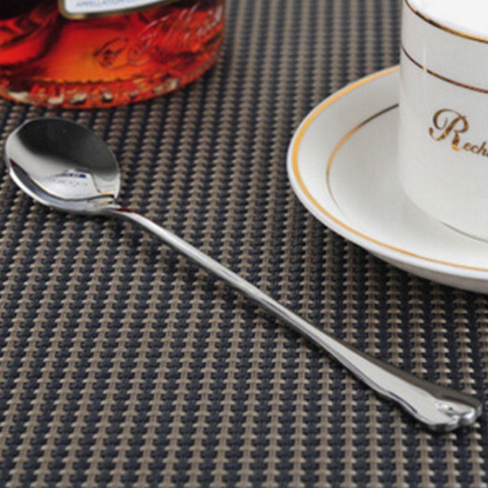 1PC Round Dinner Dessert Long Coffee Stainless Steel Handled Tea Teaspoon  Spoons