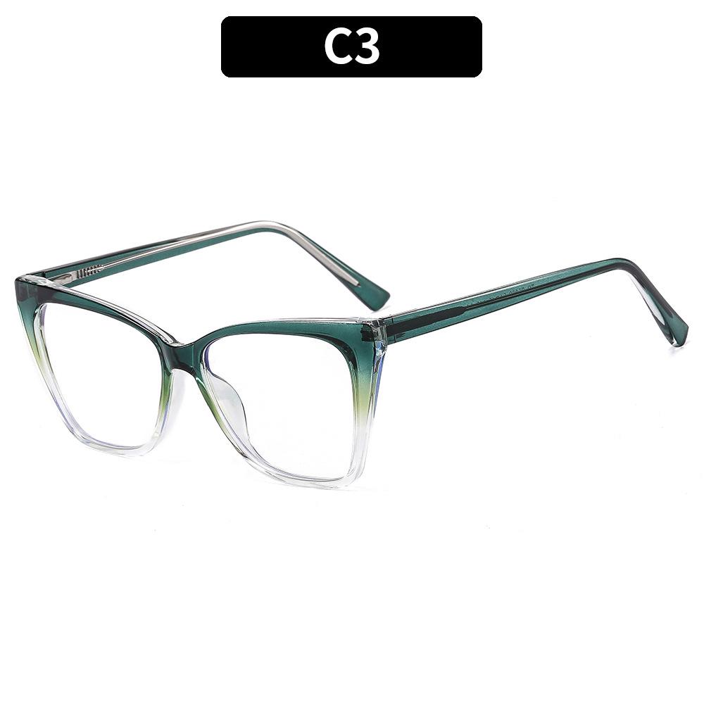 "2022 TR90 Cat-Eye Anti-Blue Light Glasses Frame - Trendy Makeup-Free Street Style for Women"