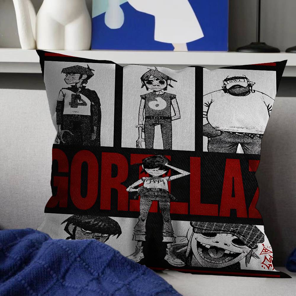 Band G-Gorillaz Music Lucky Dragon Pillow Cover Sofa Cushion Cover Home Room Decoration Children Gift