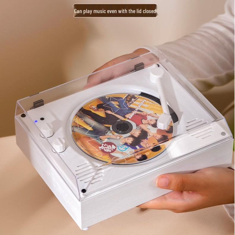 In Stock Portable Retro CD Player with Wireless Bluetooth and Record Album Capability