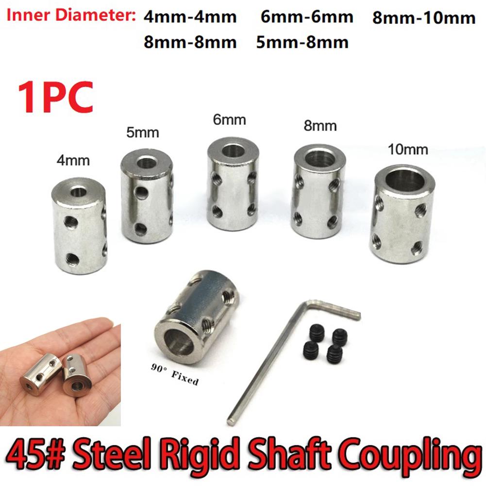 1 set Cuplaj cu arbore rigid 4mm/5mm/6mm/8mm/10mm Conector manșon cuplaj cu falcă arbore motor CNC Oțel #45 Conector de transmisie