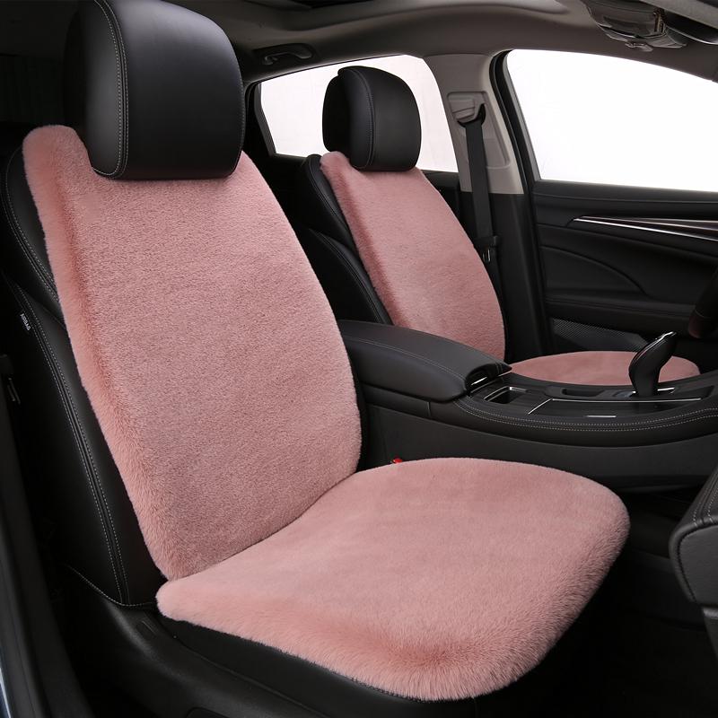 Universal Plush Car Seat Cushion Set - Faux Rabbit Fur, Short Hair, Winter Comfort for Rear Seats