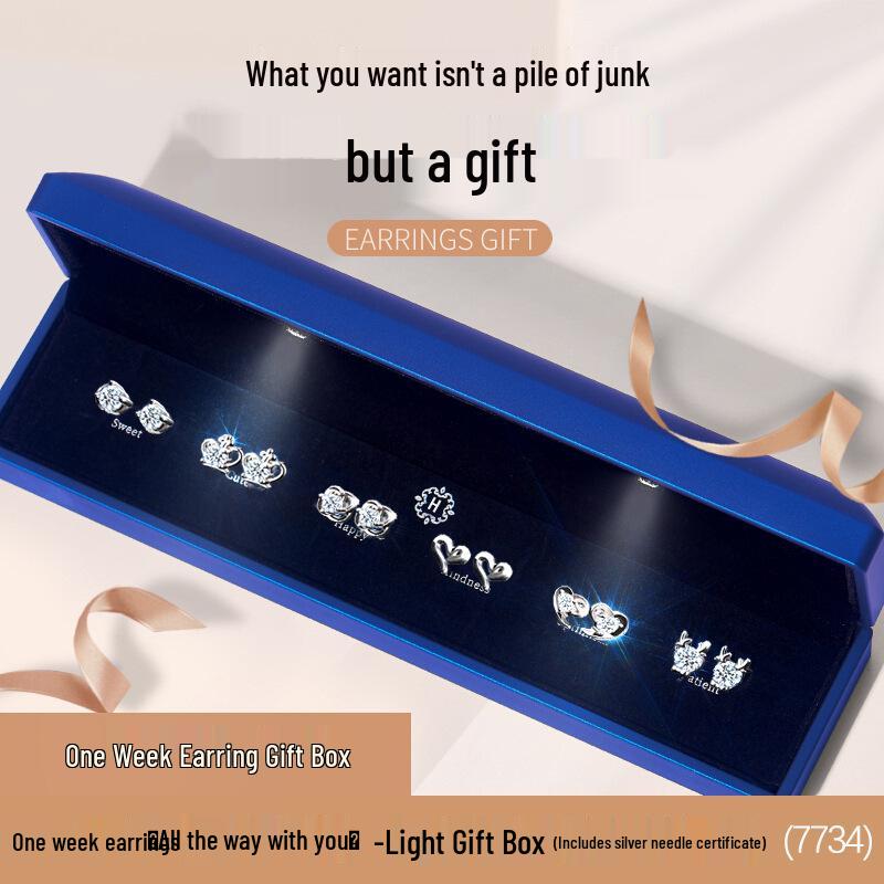 Sterling Silber Damen Ohrclips und Ohrstecker Set - Perfekt für Wochentage, Geburtstage oder Weihnachtsgeschenke.