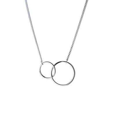 925 Sterling Silver Exquisite Double Circle Clavicle Chain Necklace Party Charm Jewelry For Christmas Gifts