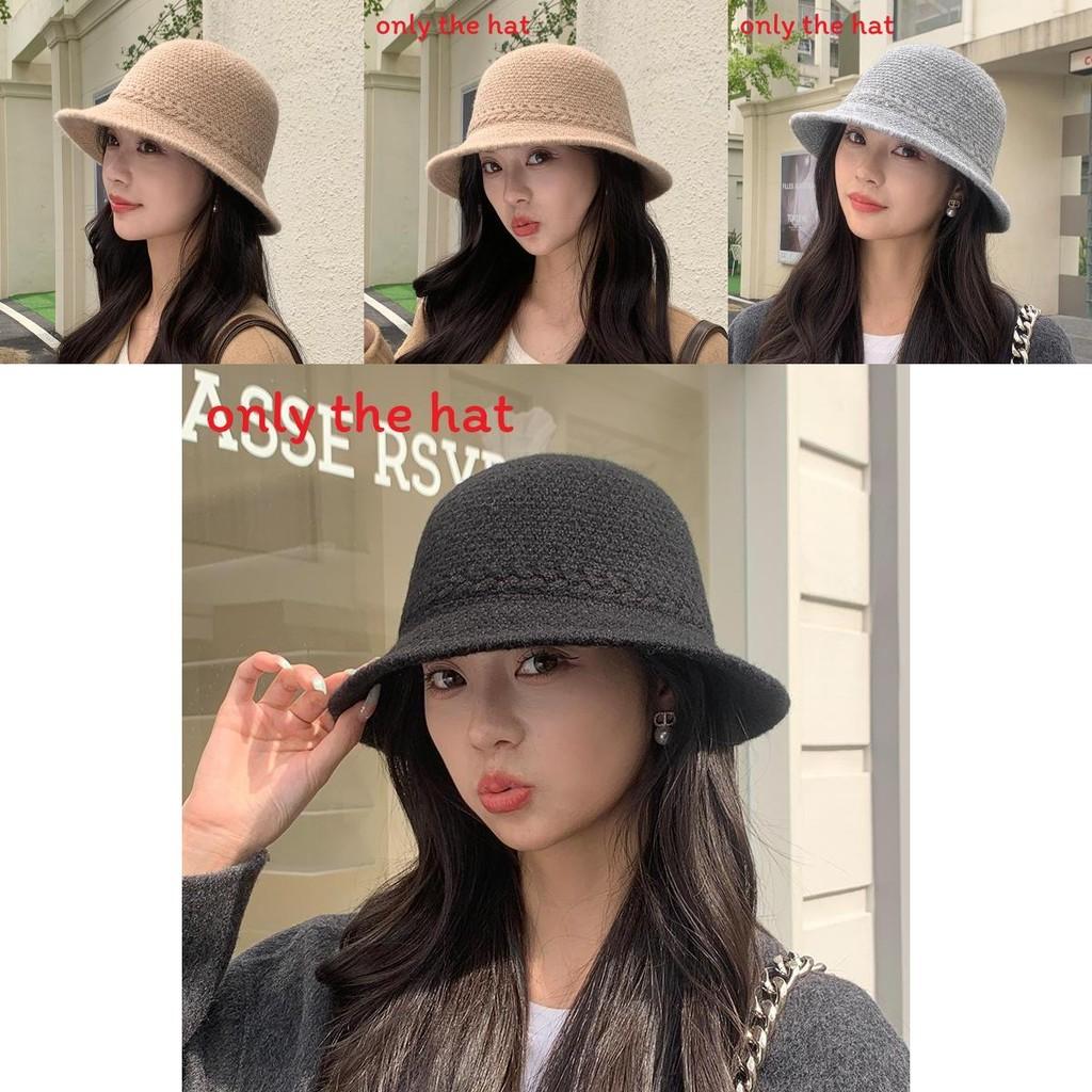 Knit Winter Bucket Hat With Weaving Pattern Design For Casual Fashion