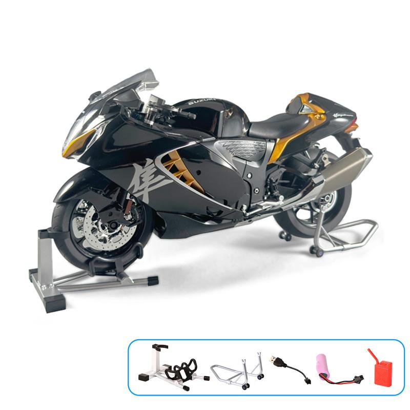 1:6 Suzuki Hayabusa Legierung Sprüh Elektro-Motorrad Spielzeugmodell Hohe Simulation Ton & Licht Kinderspielzeug Geburtstagsgeschenk Freund