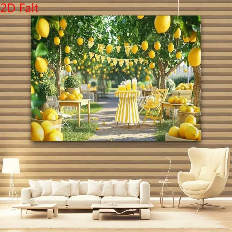 2D Fresh Lemon Orchard Backdrop for Photo Shoot Summer Party Lemonade Stand Background