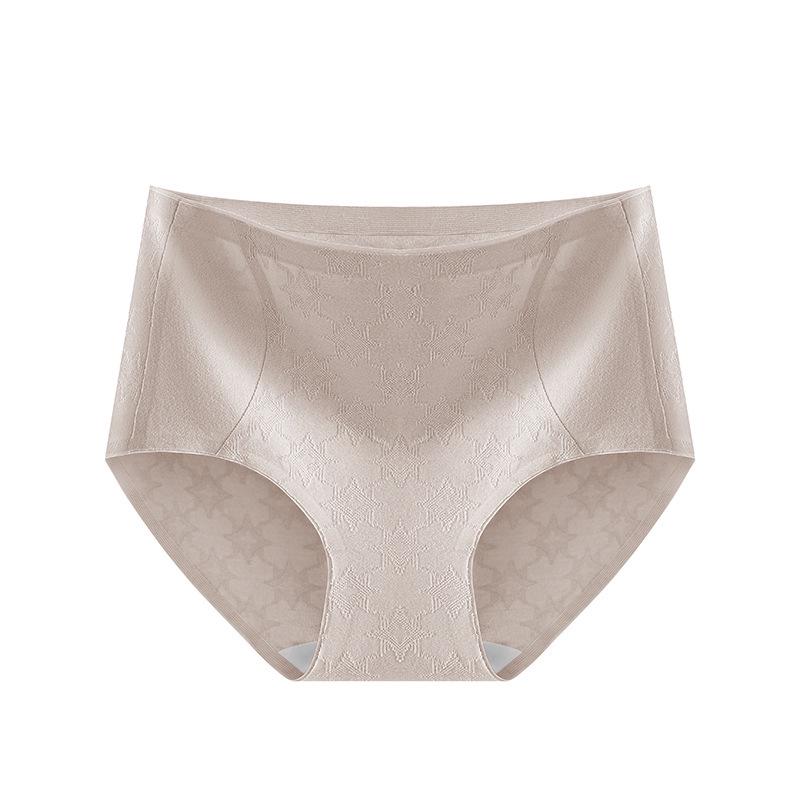 Women's Plus Size Seamless High-Waisted Cotton & Mulberry Silk Antibacterial Tummy Control Butt Lifting Underwear