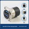 Type-D USB Wall Socket Mount: Dual Port Solderless Pass-through Adapter