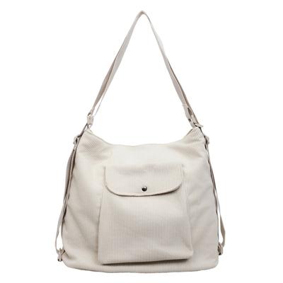 Borsa Tote Grande Capacità Borsa a Spalla in Velluto a Coste da Donna Borsa per la Scuola degli Studenti