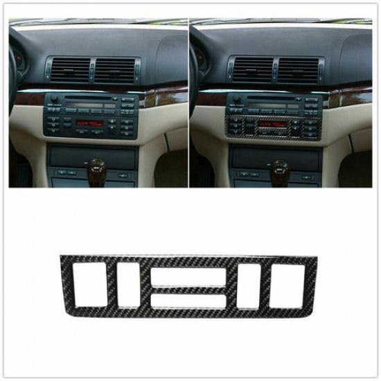 For BMW 3 Series E46 1998-2005 Carbon Fiber Console AC Panel Control Trim Cover