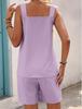 2026 Spring/Summer European and American Style Round Neck Solid Color Two-Piece Sleeveless Shorts Set for Women.