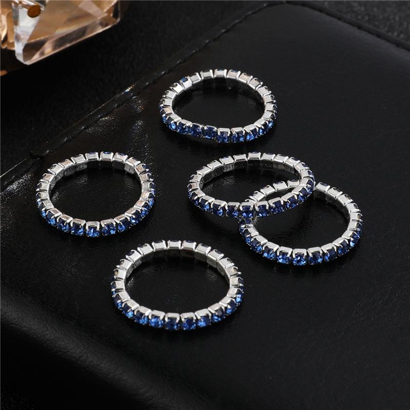 Single Row Rhinestone Ring, Elastic Ring, Diamond-Set Ring, Mixed Batch Elastic Ring