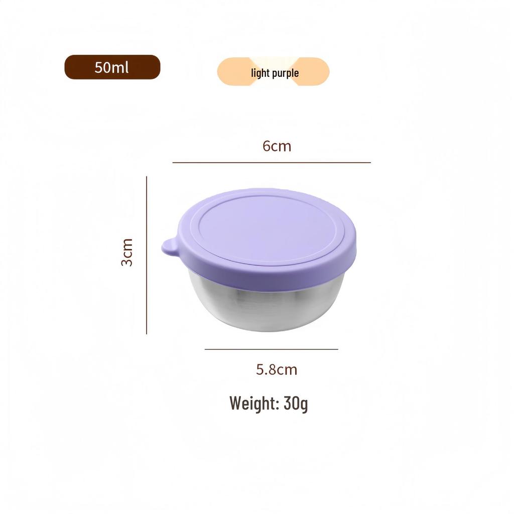 Reusable Sauce Cup with Macaron Lid - 304 Stainless Steel, 40/50/70ML, Portable Dipping or Seasoning Dish.