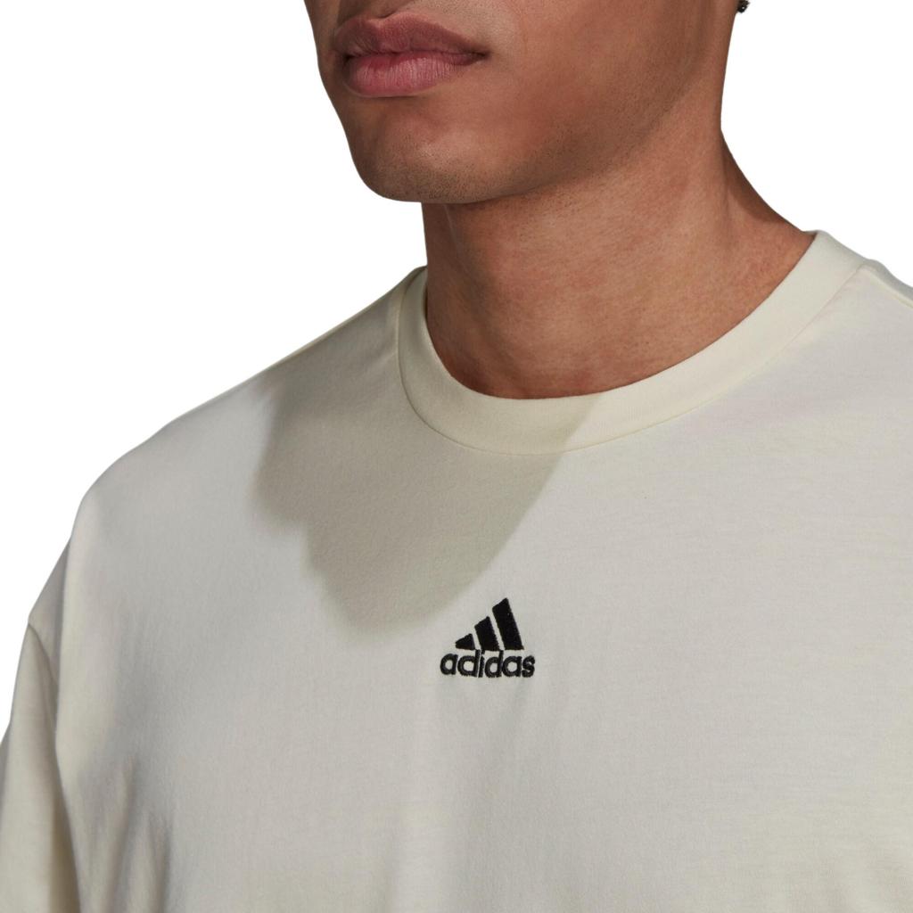 Adidas Sporty Casual Round Neck Short Sleeve T-Shirt Men Tops Off-White H54034