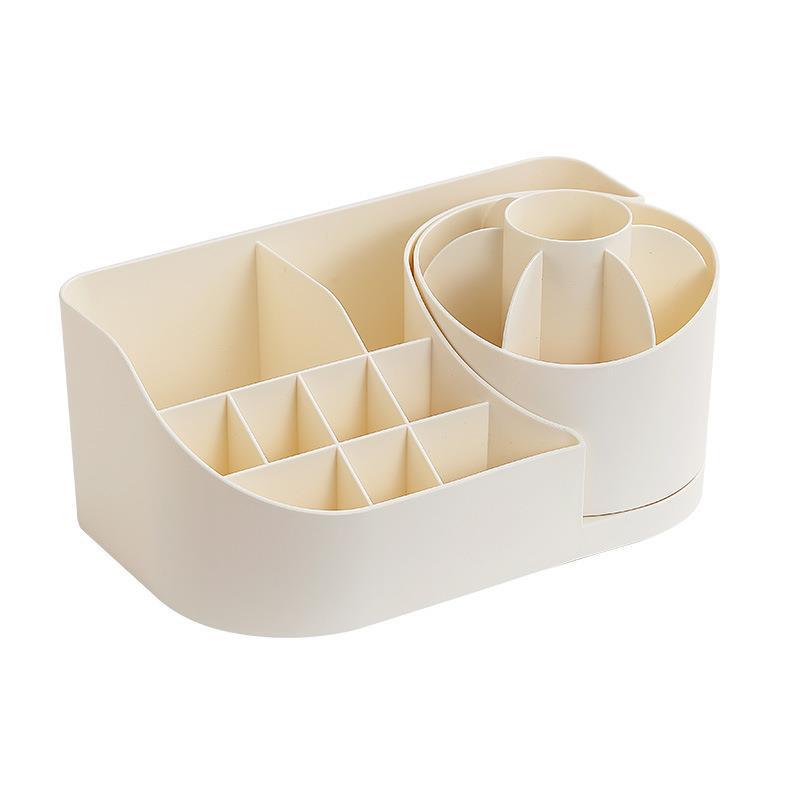 Rotating Cosmetic Organizer with Compartments for Brushes, Pens, and Lipsticks