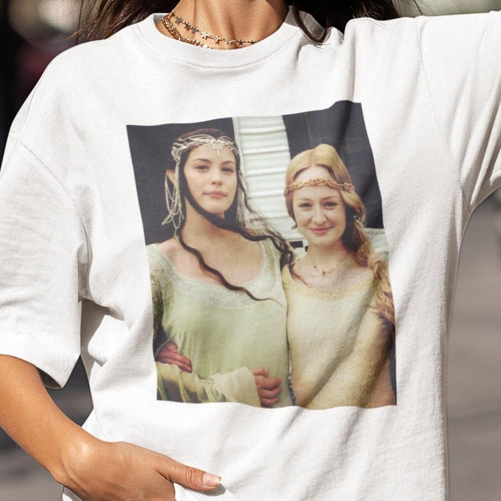 SALE Arwen and Eowyn Vintage Backstage Photo Tshirt Lotr Shirt