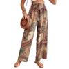 Summer New Fashion Versatile Printed Casual Wide Leg Pants for Women European American Style Ladies Bottoms