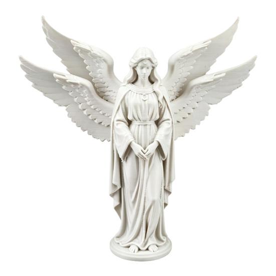 

Guardian Angel Figurine 3D Printed Four-Winged Angel Statue for Home Office Bookshelf Desktop Decoration білий