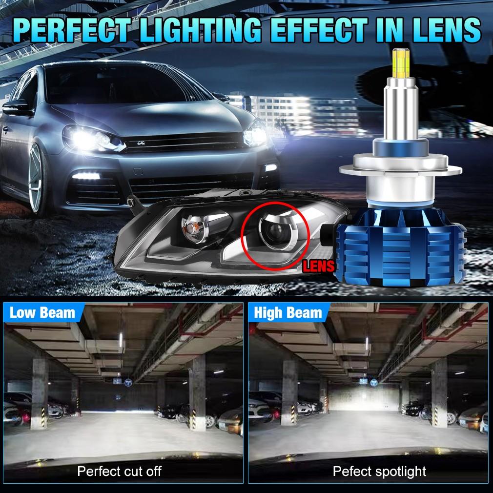 2 ks 6stranných 30000LM 3D H7 CSP LED žárovek do světlometů Canbus 360° H1 H11 HB3 HB4 9012 Hir2 Led H8 9006 9005 Auto Turbo světlomet 80W Auto žárovka 12V 6000K