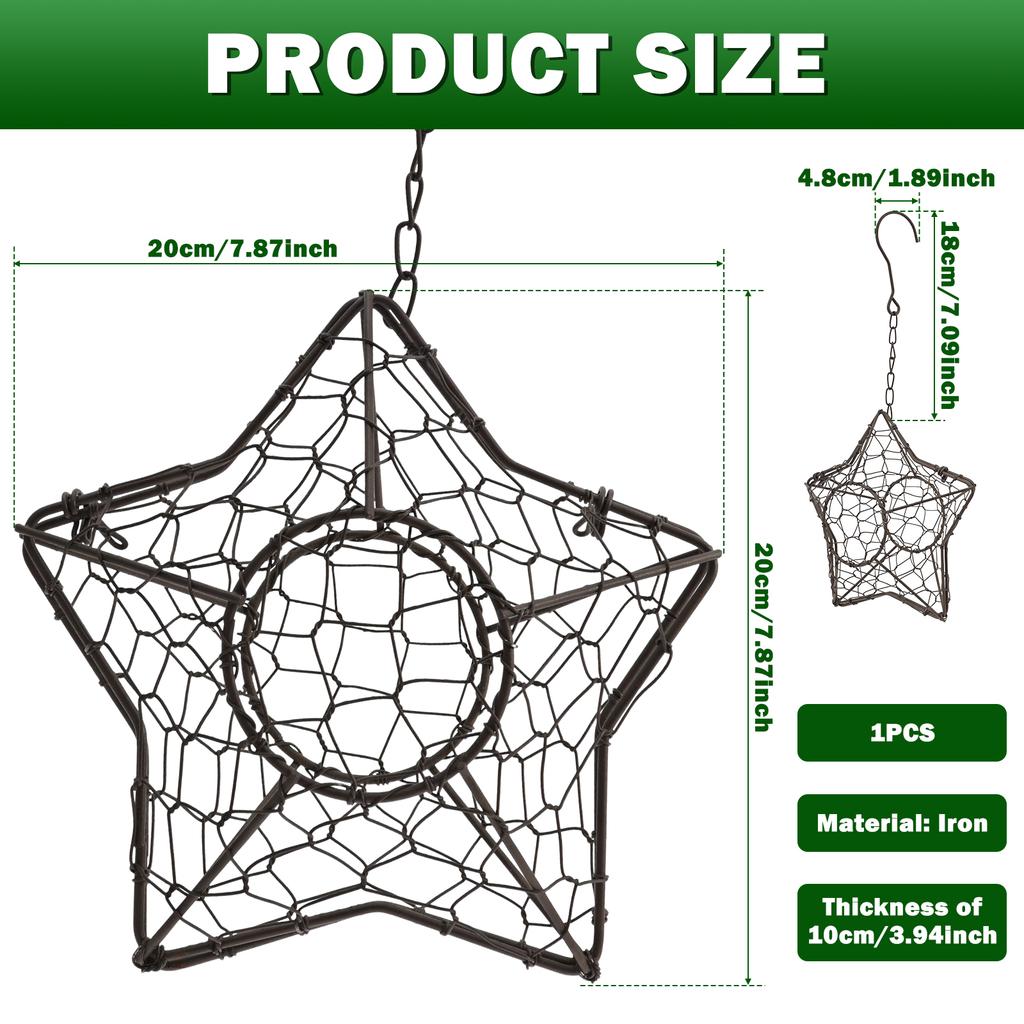 Handmade Alpaca Fiber Bird Nest Star Refillable Natural Alpaca Wool Winter Bird Tree Shelter Hanging Bird Nest Supply Holder